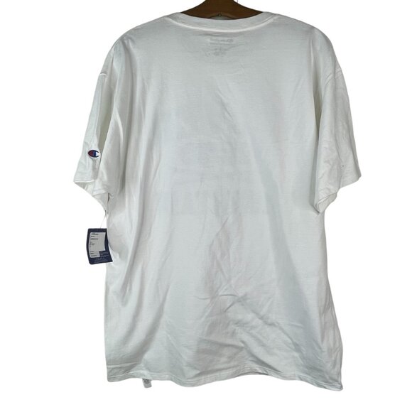 Champion Silver Mountain Short Sleeve TShirt Size Large Crew White Cotton NEW - Picture 3 of 6